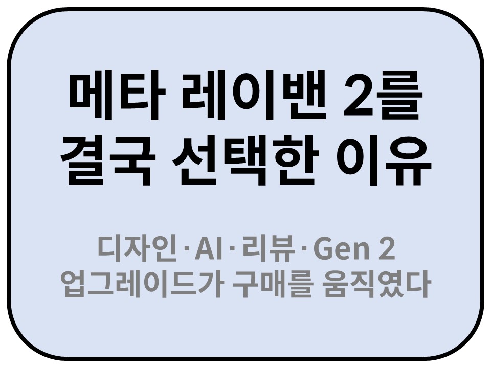 Intro. 메타 레이밴 2를 결국 선택한 이유 