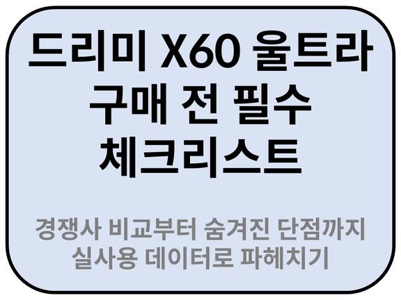 Intro. 드리미 X60 울트라 구매 전 비교해야 할 장점과 숨은 위험 요소