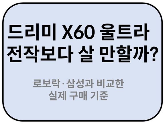 Intro. 드리미 X60 울트라, 전작보다 살 만할까? 로보락·삼성과 비교한 실제 구매 기준