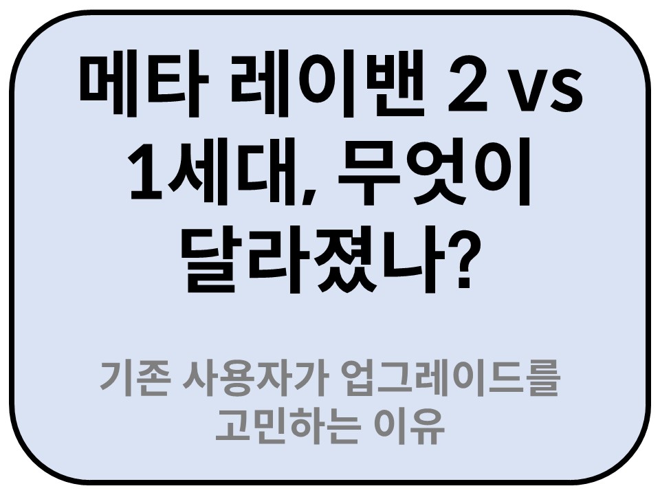 Intro. 메타 레이밴 2 vs 1세대, 무엇이 달라졌나