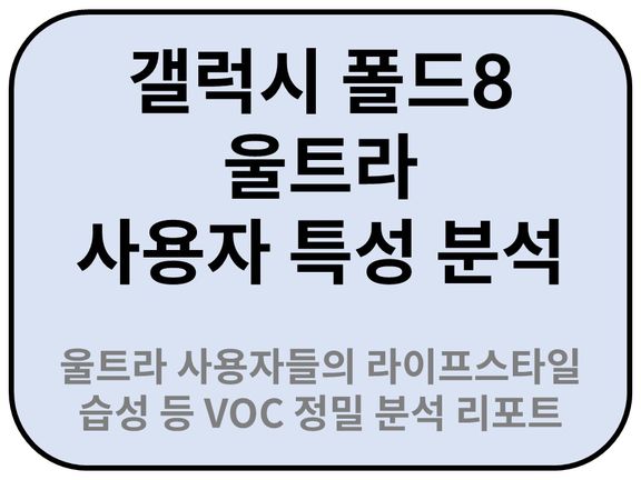 Intro. 갤럭시 폴드8 울트라 사용자 특성 분석