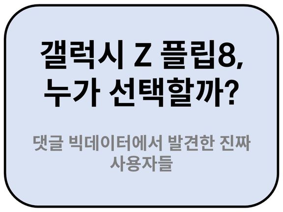 Intro. 갤럭시 Z 플립8 사용자 특성