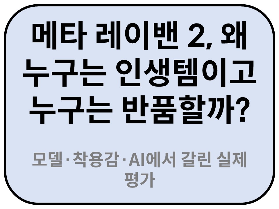 Intro. 메타 레이밴 2, 왜 누구는 인생템이고 누구는 반품할까? 