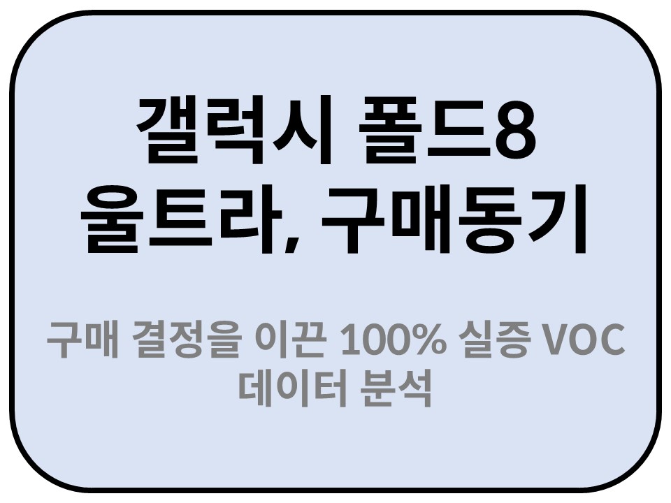 Intro. 갤럭시 폴드8 울트라 구매 결정을 이끈 100% 실증 VOC 데이터 분석