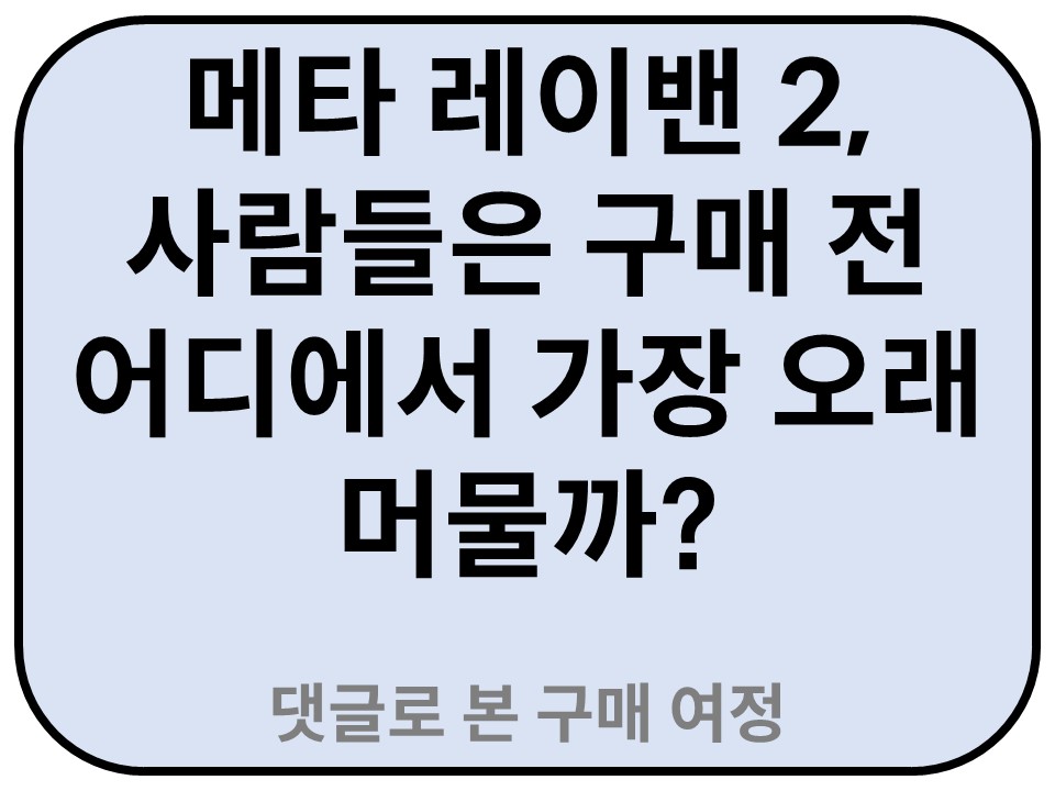 Intro. 메타 레이밴 2, 사람들은 구매 전 어디에서 가장 오래 머물까?